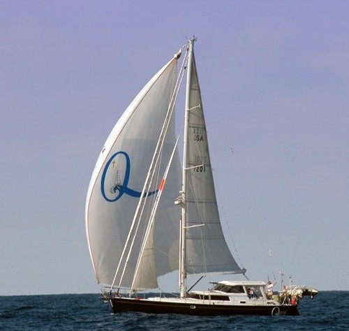 Quest sailing under gennaker - now in the hands of Somali pirates ©  SW